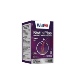 WELLVIT BIOTIN PLUS SELENYUM&AT KUYRUGU-ORMAN MEYVESI 60 TABLET